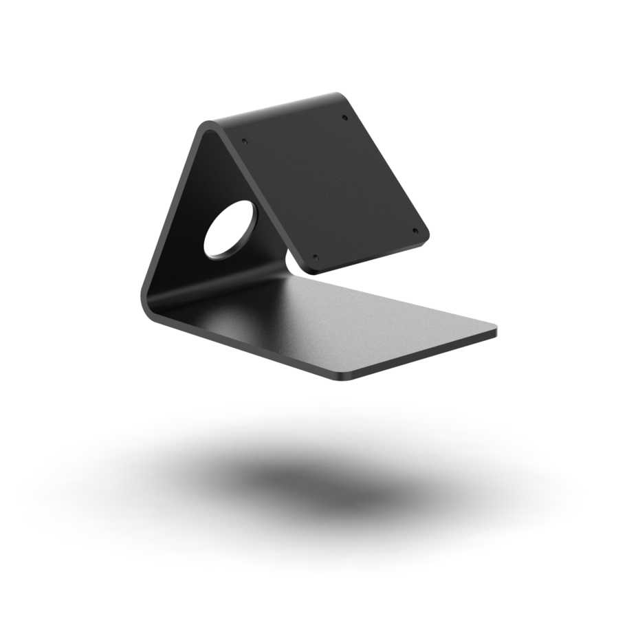 Praktischer Tischhalter für MIKKA Desktop Monitor ermöglicht Einsatz im Büro, Meeting-Räumen, Konferenzzimmern, Begegnungszonen, Empfängen, etc. | © MIKKA GmbH